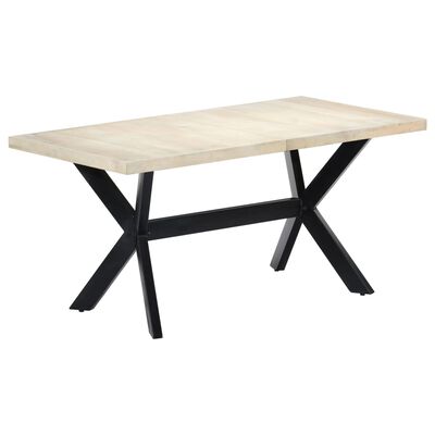 vidaXL Blagovaonski stol bijeli 160x80x75 cm od masivnog drva manga