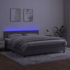 vidaXL Krevet box spring s madracem LED svjetlosivi 180x200 cm bar&scaron;un