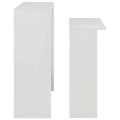 vidaXL Barski stol s 2 stolne ploče bijeli 130 x 40 x 120 cm