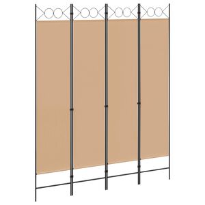 vidaXL 4-panelni pregradni zid Bež 160 x 200 cm Tkanina
