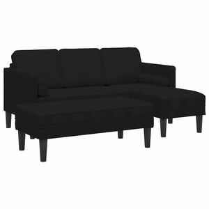 vidaXL Set sofe 2 kom. Crna Poliester