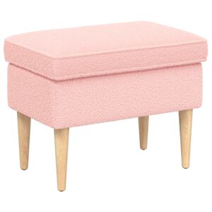 vidaXL Stolica za noge Ružičasta 55 x 35 x 41 cm Boucl&eacute;