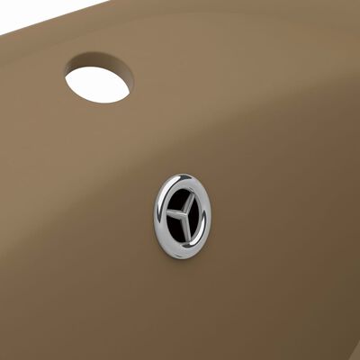 vidaXL Luksuzni ovalni umivaonik mat krem 58,5 x 39 cm keramički