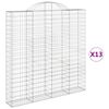 vidaXL Lučne gabionske ko&scaron;are 13kom 200x30x200/220cm pocinčano željezo