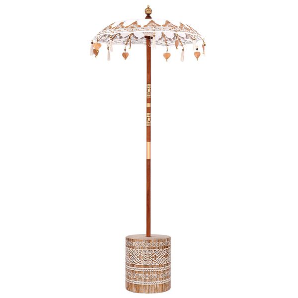 vidaXL Balinežanski suncobran s bazom Krema 95 x 95 x 260 cm