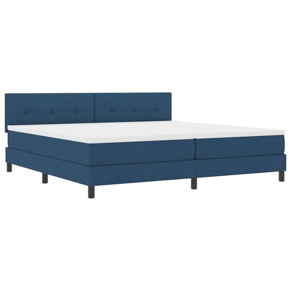 vidaXL Boxspring krevet s madracem Plava 200 x 200 cm tkanina