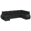 vidaXL 8-dijelni set vrtnih sofa od poliratana s jastucima crni