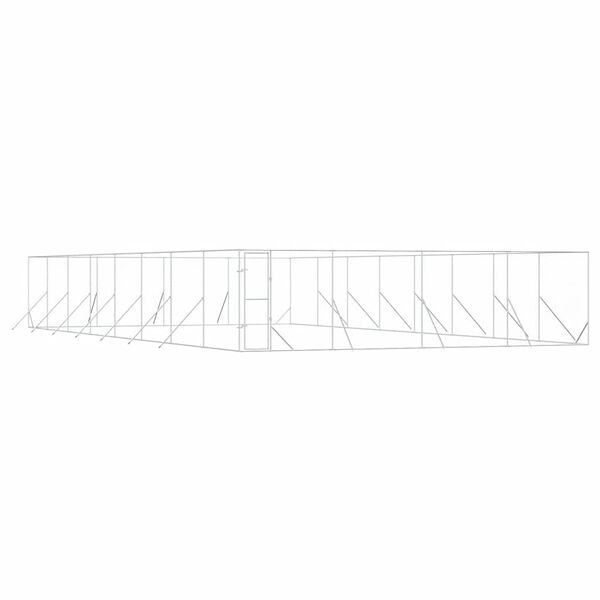 vidaXL Vanjski kavez za pse srebrni 8 x 16 x 2 m od pocinčanog čelika