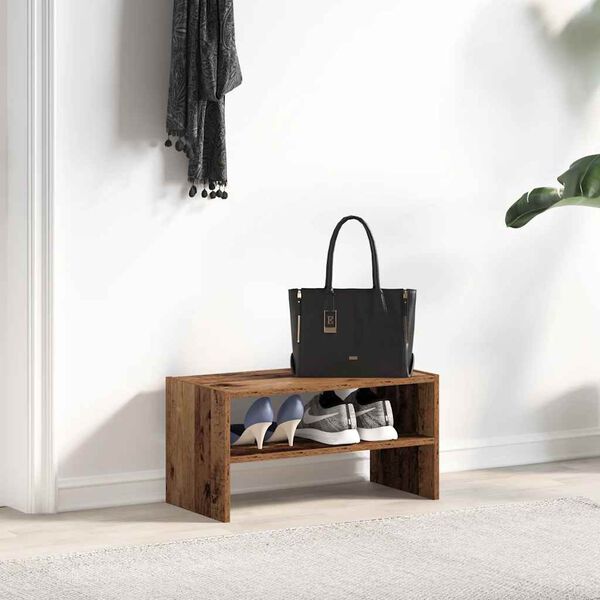 vidaXL Stalak za cipele koji se može složiti staro drvo 60x30x30,5 cm