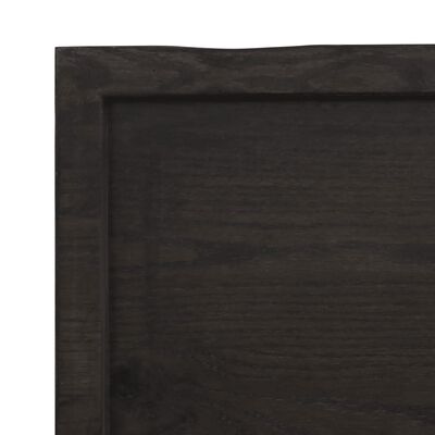 vidaXL Stolna ploča tamnosmeđa 60x40x(2-6) cm obrađena masivna hrast