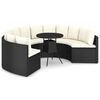 vidaXL 7-dijelni set vrtnih sofa od poliratana s jastucima crni