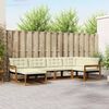 vidaXL Set vanjskih sofa 6 pcs Prirodna i krem Čvrsto drvo akacije