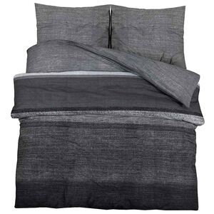 vidaXL Set navlaka za poplun tamno siva i crna 260x240 cm pamuk