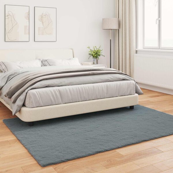 vidaXL Faux Rabbit Fur Rug Olite Antracit 120 x 170 cm Poliester