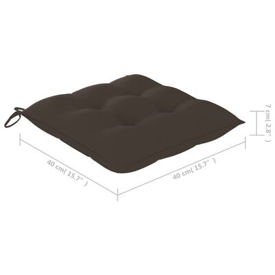 vidaXL 3-dijelni bistro set sa smeđe-sivim jastucima masivna tikovina