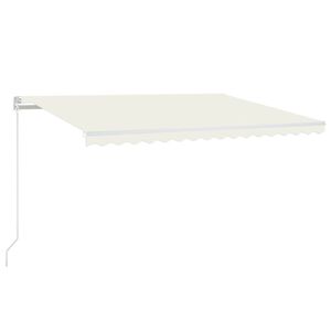 vidaXL Tenda na ručno uvlačenje s LED svjetlima 450 x 350 cm krem