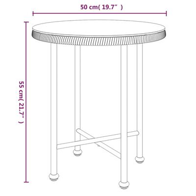 vidaXL Blagovaonski stol Ø 50 cm od kaljenog stakla i čelika
