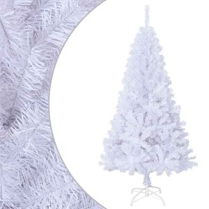 vidaXL Umjetno božićno drvce s gustim granama bijelo 120 cm PVC