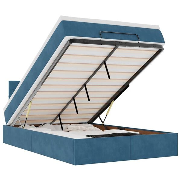 vidaXL Okvir kreveta s madracem tamnoplavi 120x200 cm bar&scaron;unasti