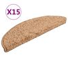 vidaXL Prostirke za stepenice 15 kom 56x17x3 cm bež poluokrugle