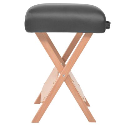 vidaXL Sklopivi stol za masažu s 2 zone i stolac debljina 10 cm crni