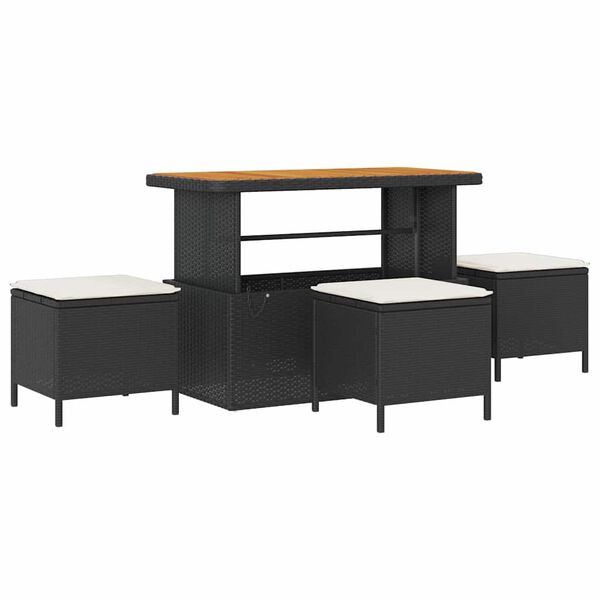 vidaXL Sjedeća garnitura za vrt 13 pcs Crna poliratan