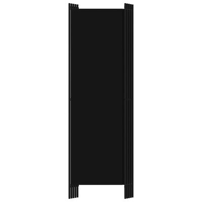 vidaXL Sobna pregrada s 5 panela crna 250 x 180 cm
