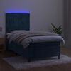 vidaXL Krevet box spring s madracem LED tamnoplavi 80 x 200 cm bar&scaron;un