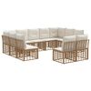 vidaXL Set vanjskih sofa Prirodna i krema bijela Poliester