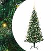 vidaXL Umjetno predsvijetljeno božićno drvce Zelena 120 cm PVC i metal