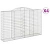 vidaXL Lučne gabionske ko&scaron;are 4 kom 300x50x180/200cm pocinčano željezo
