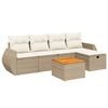 vidaXL 6-dijelni set vrtnih sofa s jastucima bež od poliratana