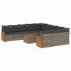vidaXL 12-dijelni set vrtnih sofa od poliratana s jastucima sivi