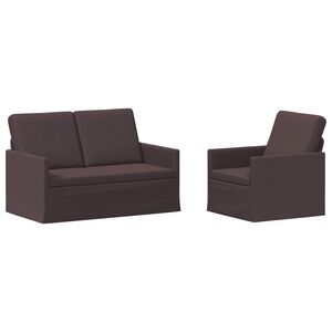 vidaXL Set sofe 2 pcs Tamno smeđa Tkanina