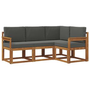 vidaXL Set vanjskih sofa s jastukom 4 pcs Prirodna i antracit