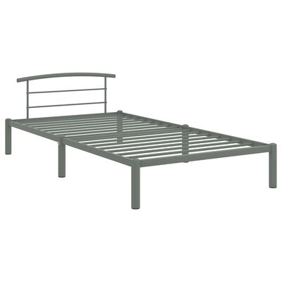 vidaXL Okvir za krevet sivi metalni 100 x 200 cm