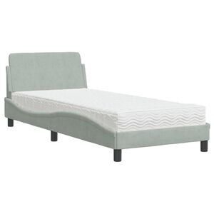 vidaXL Krevet s madracem Dover svjetlosivi 90x190 cm bar&scaron;unasti