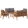 vidaXL Bistro set s jastukom 5 pcs Smeđa Čvrsto drvo akacije