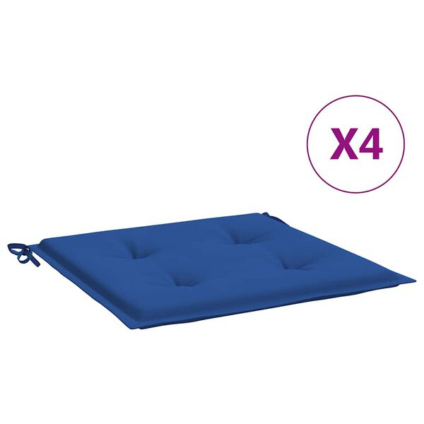 vidaXL Jastuci za vrtne stolice 4 kom plavi 40x40x4 cm od tkanine
