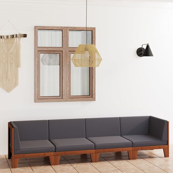 vidaXL 4-dijelna vrtna garnitura s jastucima masivno drvo bagrema