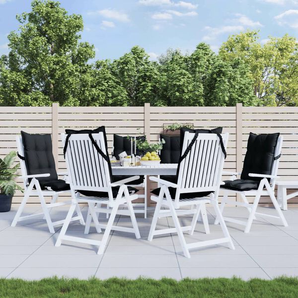 vidaXL Jastuci za stolicu s visokim naslonom 6 kom crni tkanina Oxford