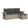 vidaXL 4-dijelni set vrtnih sofa s jastucima svijetlosivi poliratan