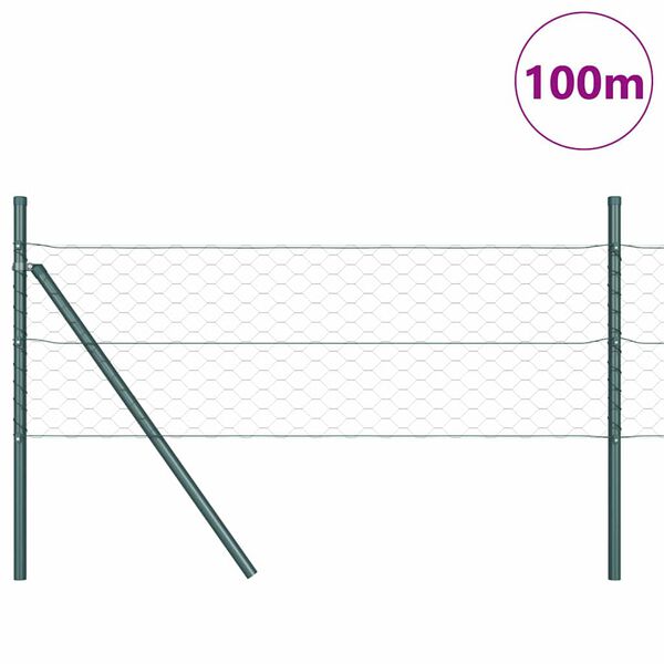 vidaXL Stup za ogradu Siva 100 x 0,4 m (mreža 50 mm) Čelik i PVC