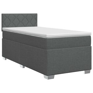 vidaXL Boxspring krevet s madracem Tamnosiva 80 x 200 cm Tkanina