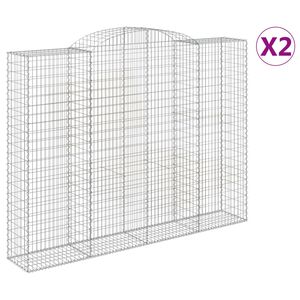 vidaXL Lučne gabionske ko&scaron;are 2 kom 300x50x220/240cm pocinčano željezo