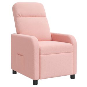 vidaXL Fotelja s nagibom Ružičasta Boucl&eacute;