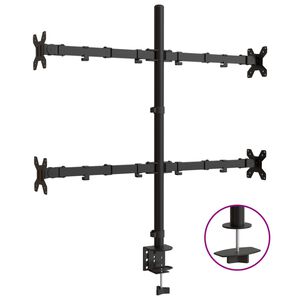 vidaXL Nosač za monitor crni čelični VESA 75/100 mm