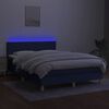 vidaXL Krevet box spring s madracem LED plavi 140x200 cm od tkanine