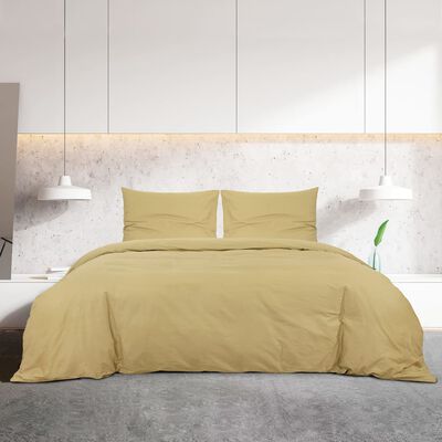 vidaXL Set posteljine za poplun Smeđe-sivi 135 x 200 cm pamučni