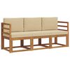 vidaXL Set vanjskih sofa s jastukom 3 pcs Prirodna i bež